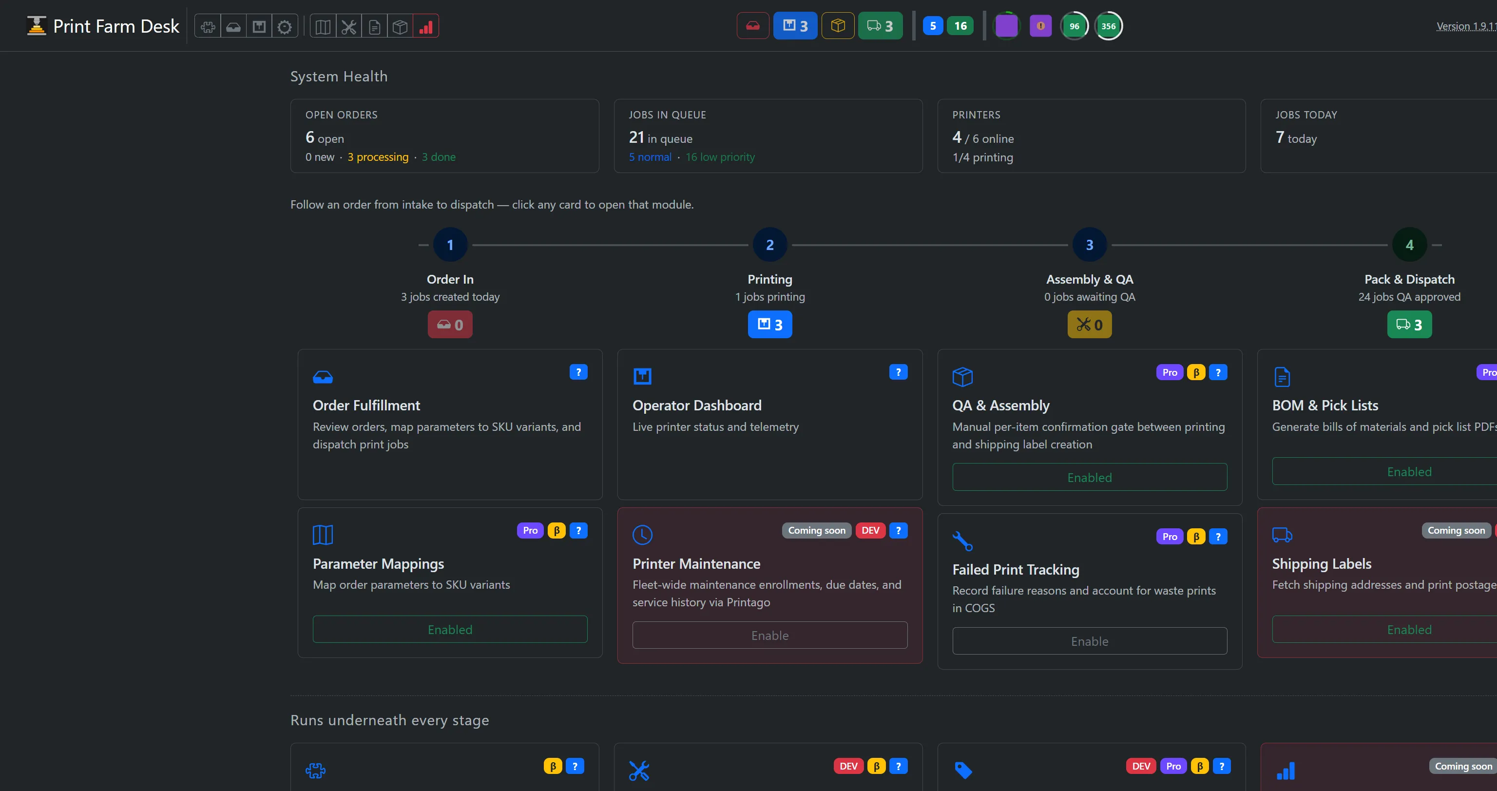 Your farm at a glance